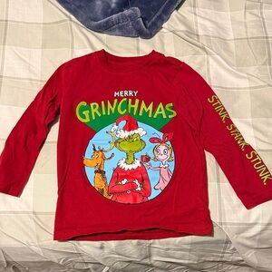 Source Unknown Red "Grinchmas" Kids Long Sleeve Tee